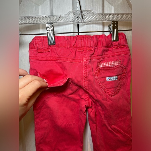 Floral Casual PlayWear for Fall Red Kids Girls Bottoms with Embroidered Details - Picture 3 of 6